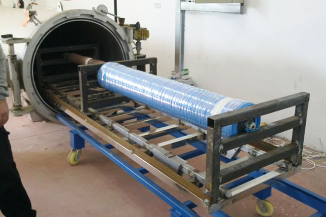Rubber roller curing